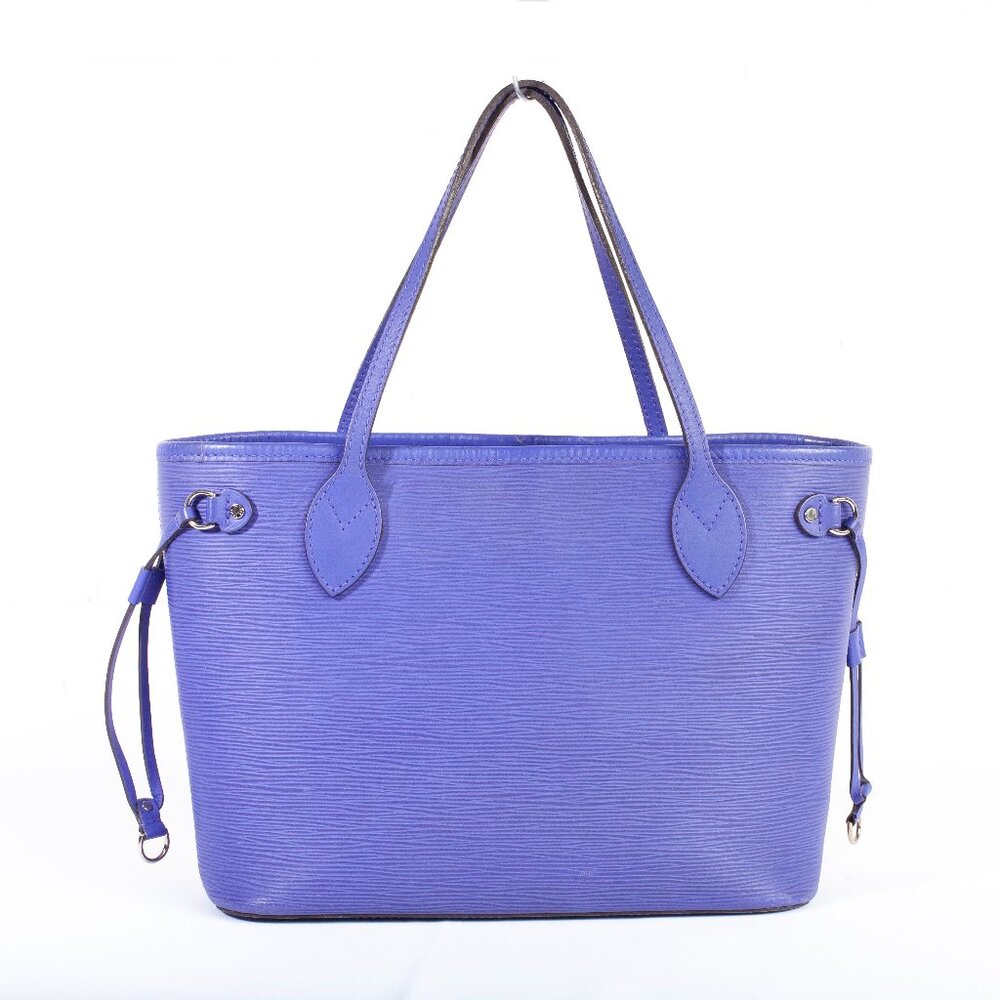 Authentic Louis Vuitton Purple Epi Leather Neverfull PM Tote Bag